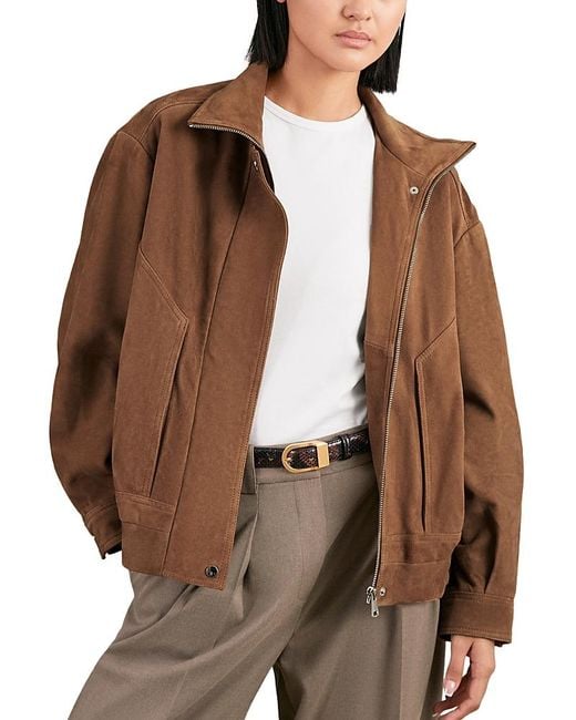 Reiss Brown Kiara Suede Jacket