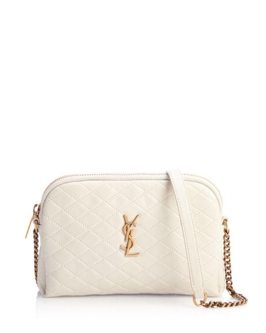 Saint Laurent Mini Gaby Quilted Leather Crossbody in Natural Lyst