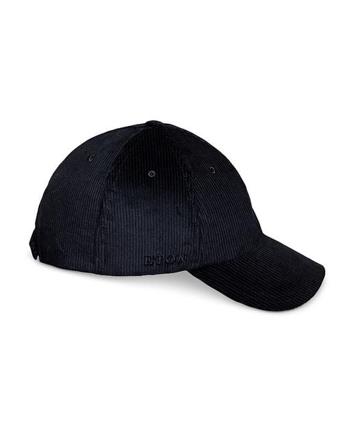 Eton of Sweden Blue Cotton Corduroy Baseball Cap for men