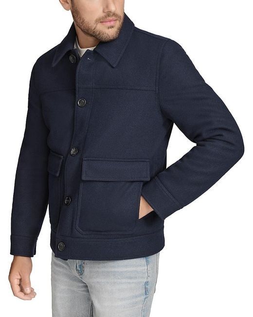 Andrew Marc Blue Warwick Chore Coat for men