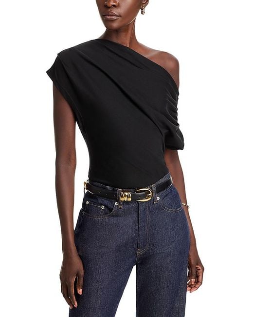 A.L.C. Black A. L.C. Alice Asymmetric Draped Tee