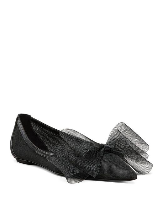 Stuart Weitzman Black Blushing Bow Flats