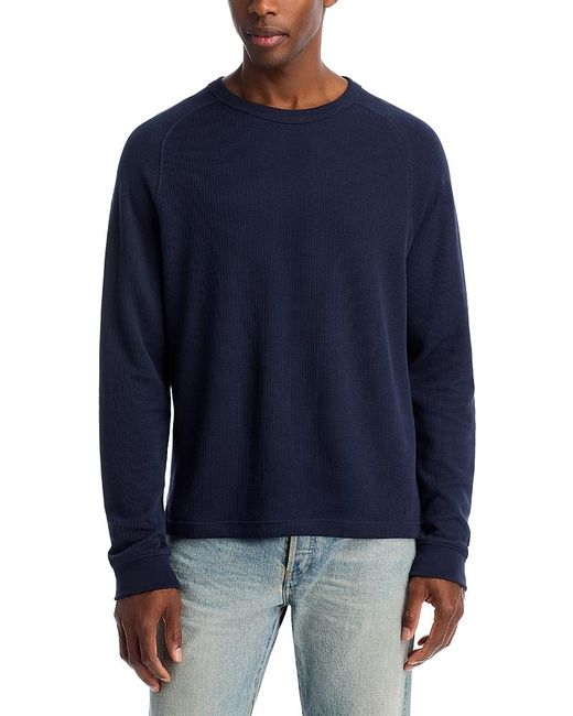 Madewell Blue Textured Long Sleeve Tee for men