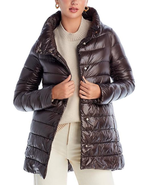 Herno Brown Amelia Stand Collar Down Puffer Coat