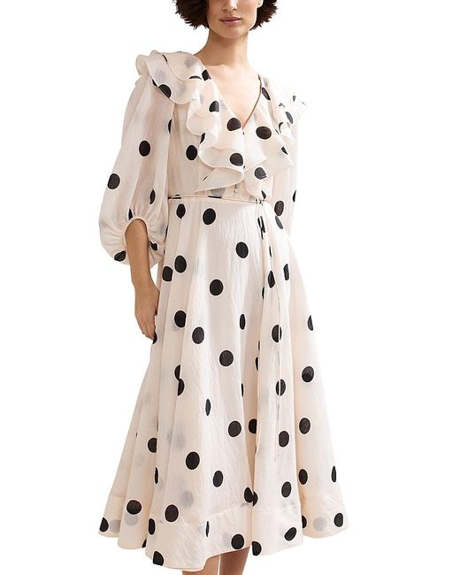 Phase Eight Natural Jaqlyn Spot Dress