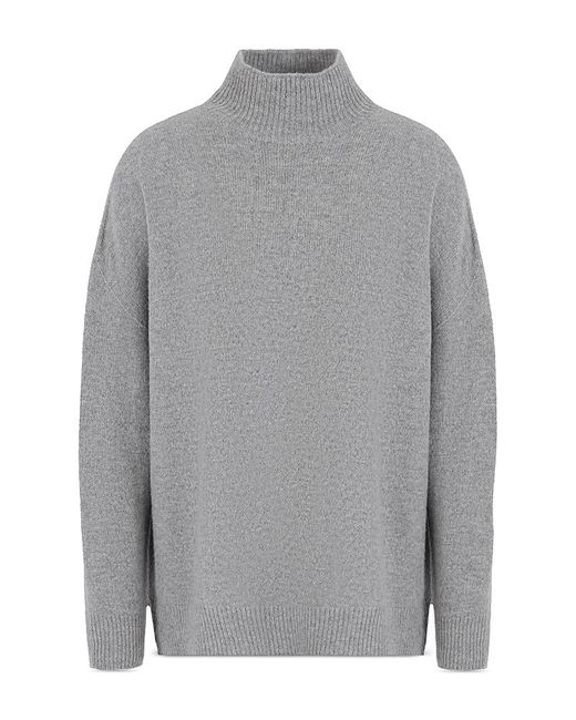 Emporio Armani Gray Cashmere Blend Turtleneck Sweater