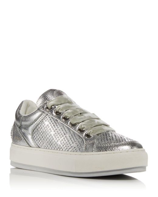 Kurt Geiger Southbank Crystal Embellished Sneakers in White | Lyst