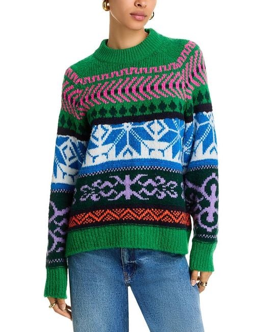 Essentiel Antwerp Women's Green Irelando Jacquard Sweater