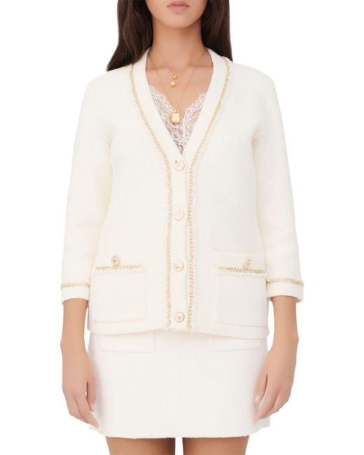Maje Moxette Chain Trim Cardigan | Lyst