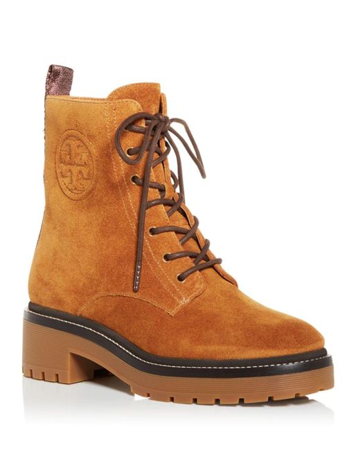 Tory Burch Miller Suede Lug Sole Boot in Brown - Save 14% - Lyst