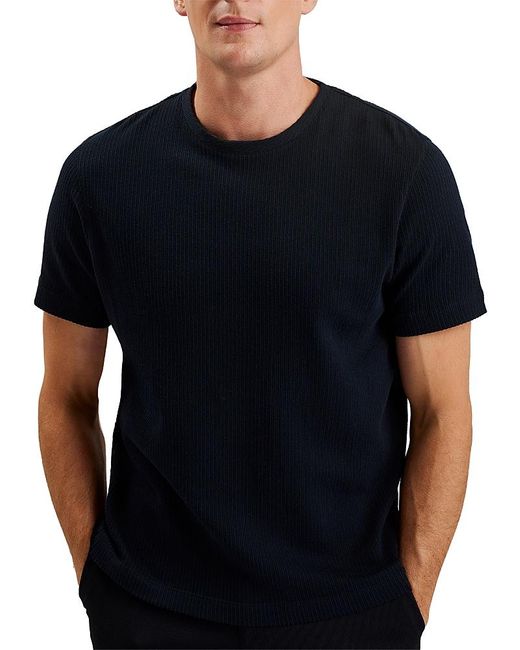 Ted Baker Black Heynes Regular Fit Textured Tee for men