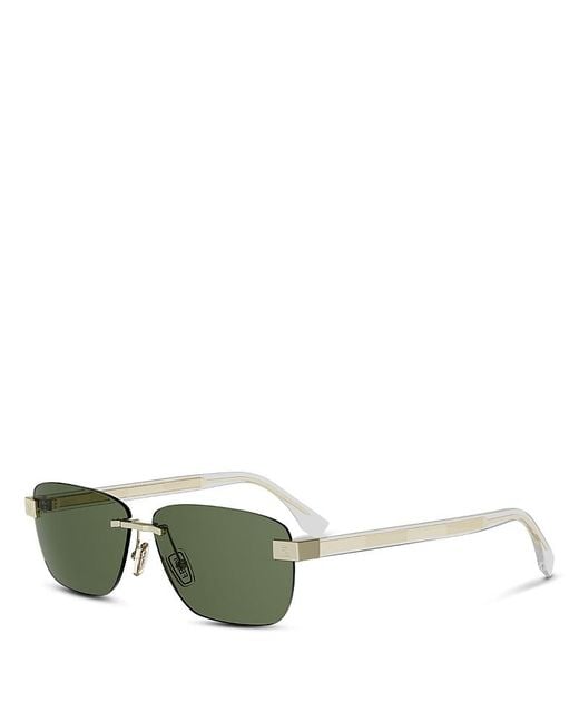 Fendi Green Sky Rectangular Sunglasses, 61Mm