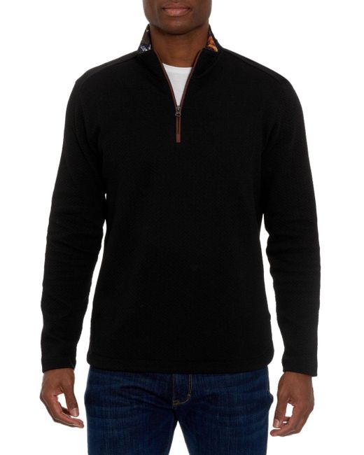 Robert Graham Deimos Quarter Zip Sweater in Black for Men | Lyst