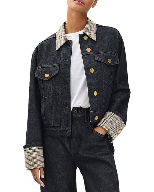 Rag & Bone Black Harriet Denim Trucker Jacket