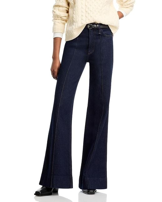 Rag & Bone Blue Skylar High Rise Flare Jeans