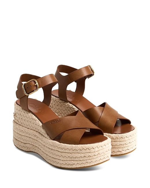 Chloé Brown Isla Espadrille Sandals
