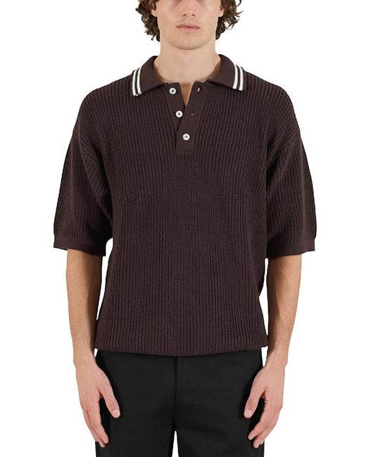 KROST Brown English Rib Polo Shirt for men