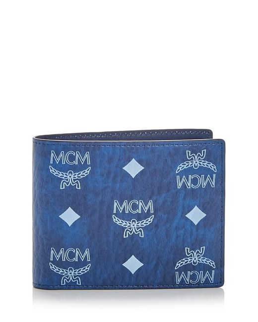 MCM Blue Aren Visetos Bifold Wallet for men