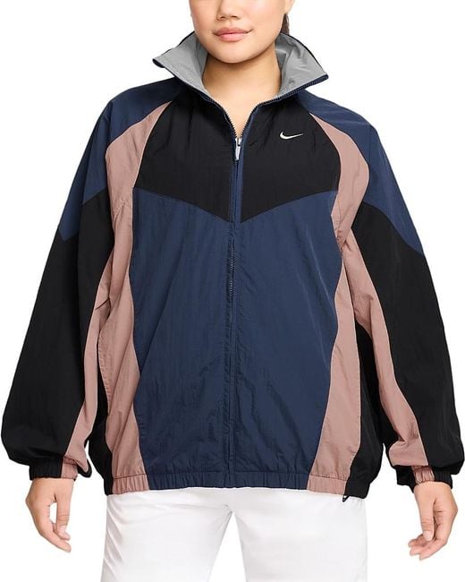 Nike Street Oversized Track Jacket in Blue | Lyst