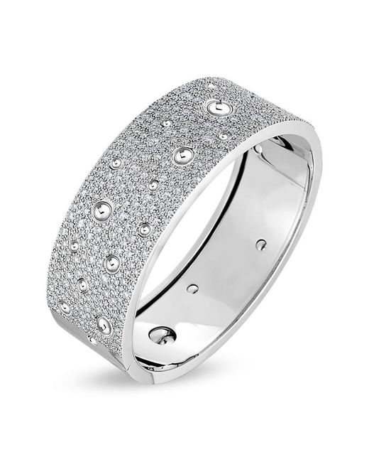 Roberto Coin Gray 18K Pois Mois Diamond Luna Bangle Bracelet