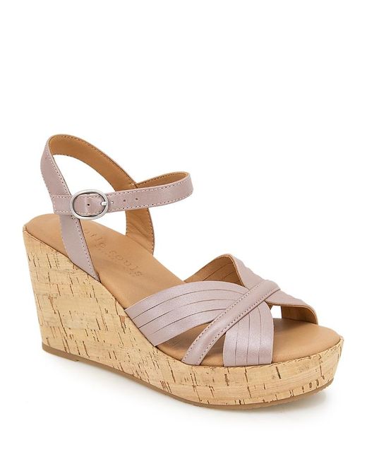 Gentle Souls Metallic Nomi Wedge Heel Platform Sandals