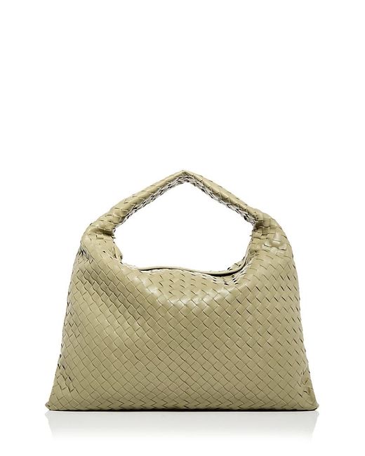 Bottega Veneta Metallic Large Hop Intrecciato Leather Shoulder Bag