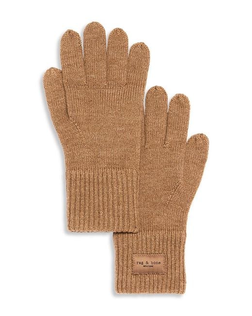 Rag & Bone Brown Blake Knit Gloves