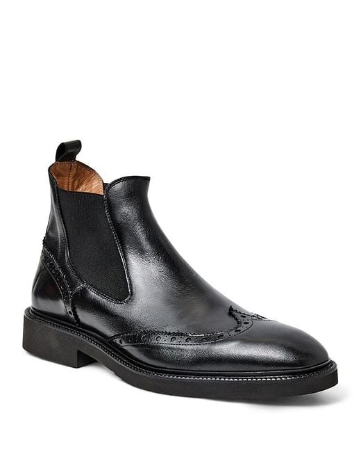Bruno Magli Black Vespa Leather Wingtip Boot for men