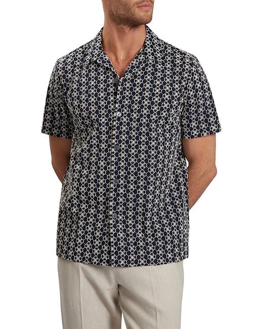 Ted Baker Black Finlays Relaxed Fit Embroidered Shirt for men