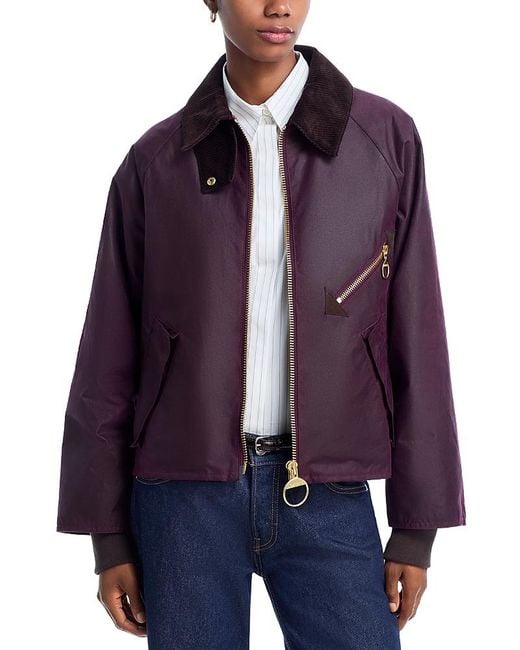 Barbour Purple Arlene Waxed Jacket
