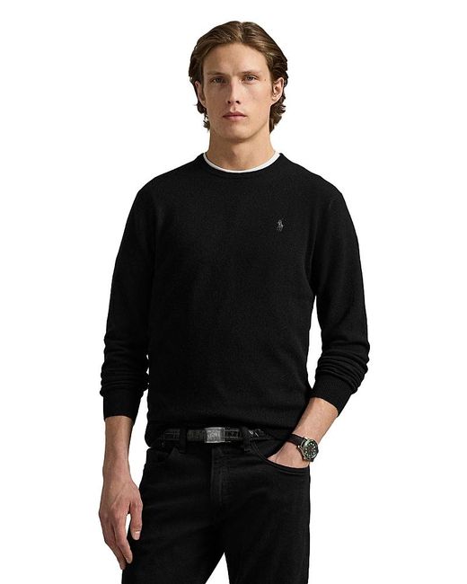 Polo Ralph Lauren Black Wool Crewneck Sweater for men
