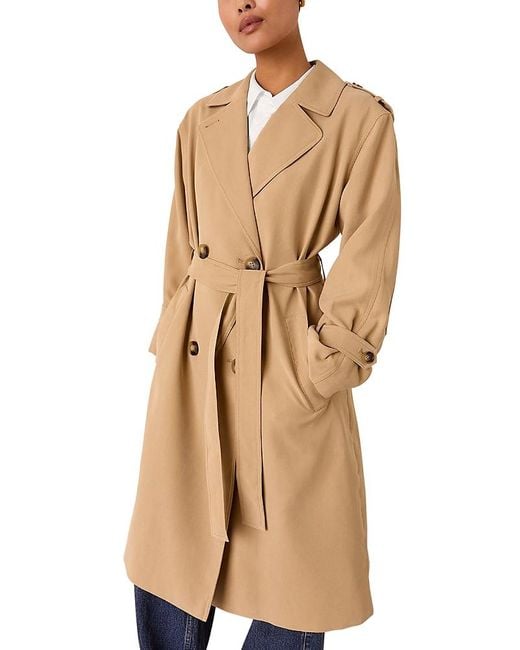 Whistles Natural Petites Riley Trench Coat