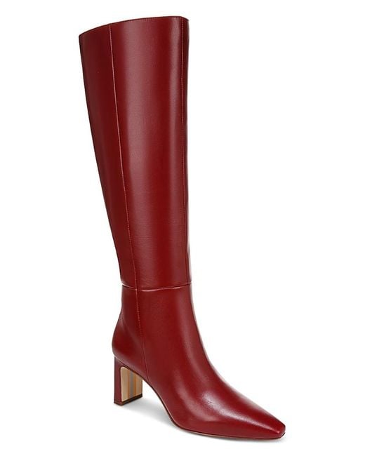 Sam Edelman Red Sylvia Pointed Toe Mid Heel Tall Boots