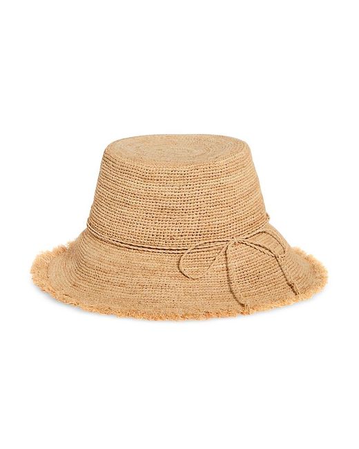 Hat Attack Natural Packable Raffia Bucket Hat