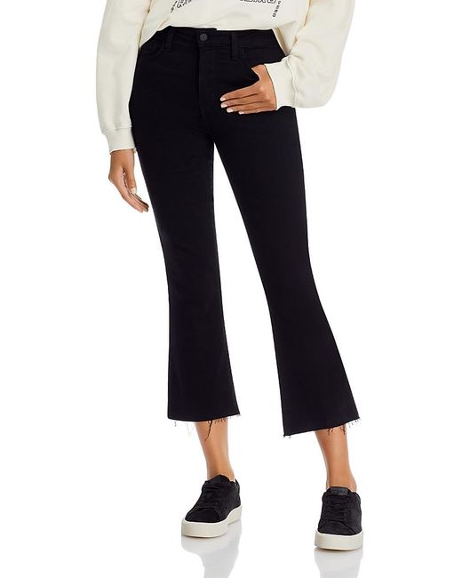L'Agence Blue Kendra High Rise Crop Flare Jeans
