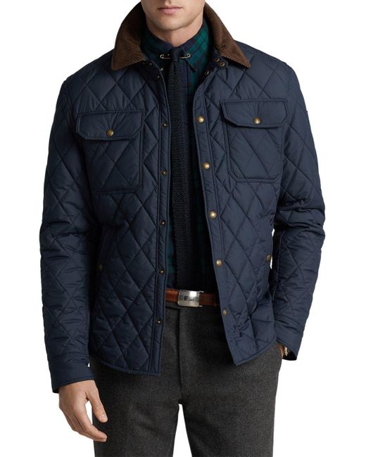 Polo Ralph Lauren Corduroy Quilted Water Repellent Jacket in Blue for ...