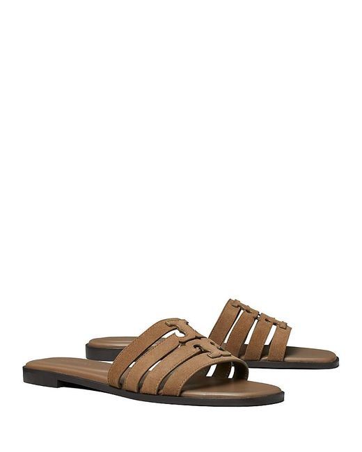 Tory Burch Women's Ines Leather Sandals Grey