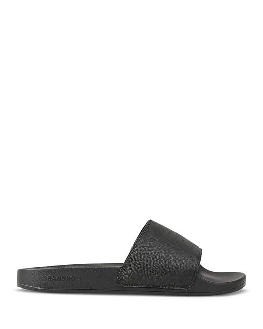Sandro Black Leather Sandals for men