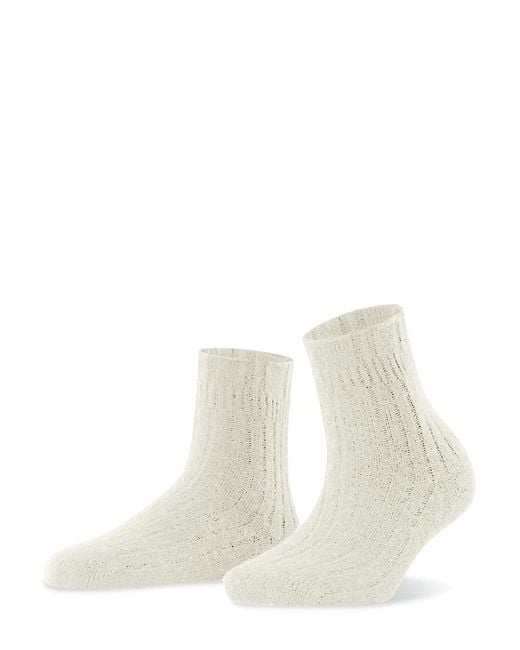 Falke White Bedsock Ribbed Socks
