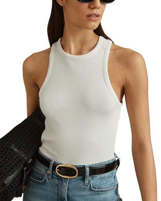 Reiss White Andi Crop Top