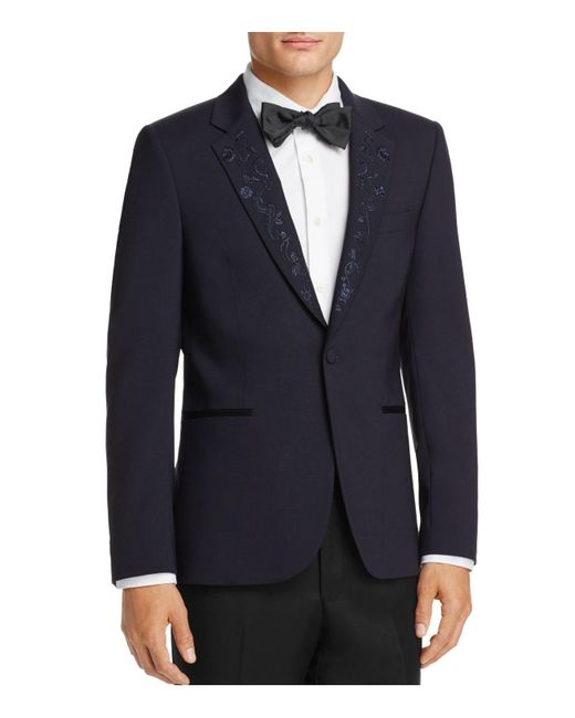 Paul Smith Embroidered Lapel Slim Fit Tuxedo Jacket in Navy (Blue) for Men  | Lyst