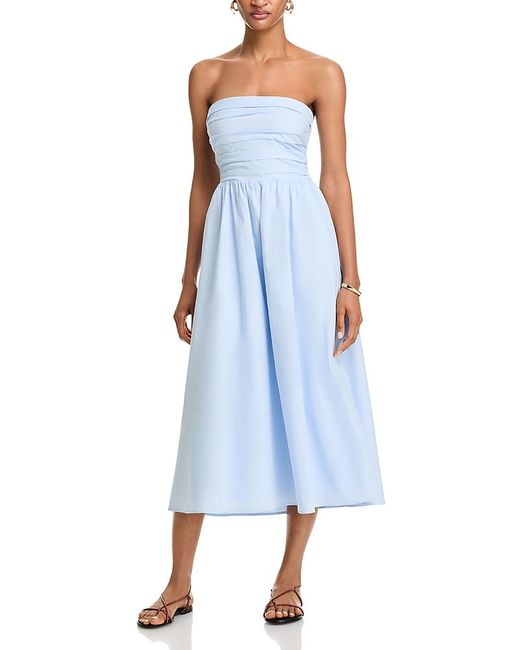 Wayf Blue Sammie Convertible Poplin Dress