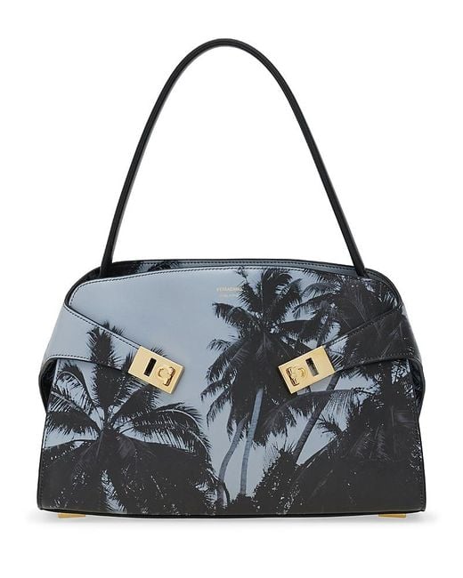 Ferragamo Blue Hug Leather Shoulder Bag