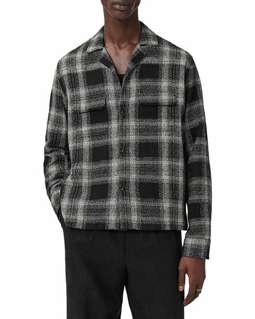 AllSaints Gray Teshio Shirt for men