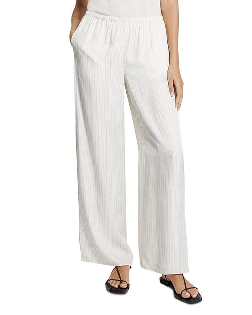Theory White Pull On Straight Pants