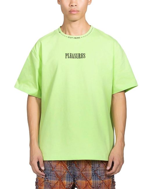 Pleasures Green Cut Here Heavyweight Tee for men