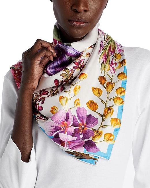 Echo Pink Botanica Silk Square Scarf