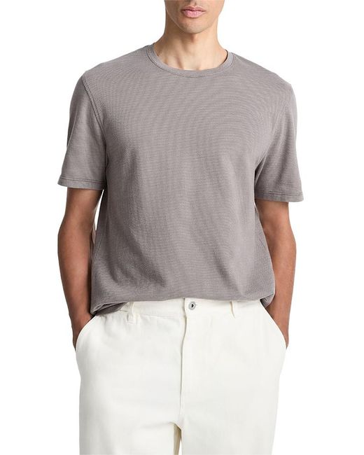 Vince Gray Birdseye Jacquard Short Sleeve Tee for men