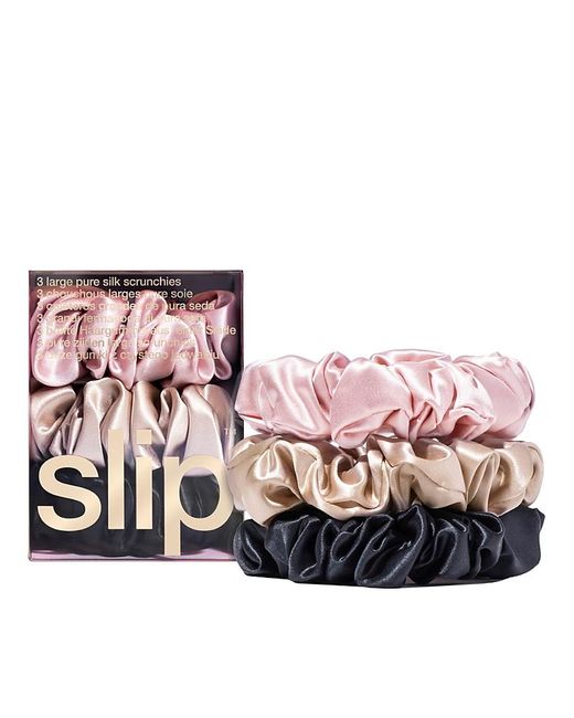 Slip Pink Pure Silk Large Scrunchies, Set Of 3