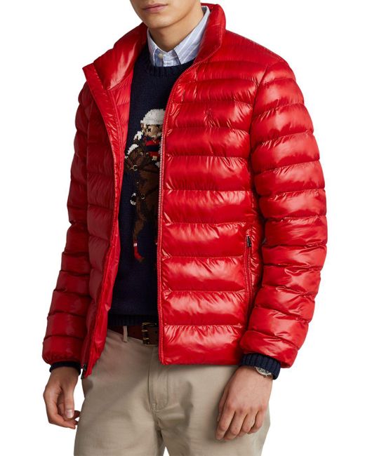 Polo Ralph Lauren Synthetic Packable Water Repellent Jacket in Red